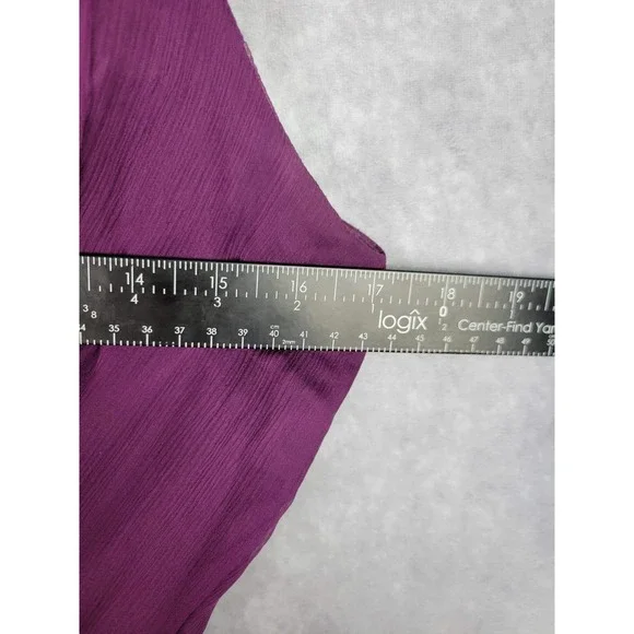 Amsale Silk Chiffon Bridesmaid Dress Plum Purple Size 14 Formal Gown - Picture 10 of 11